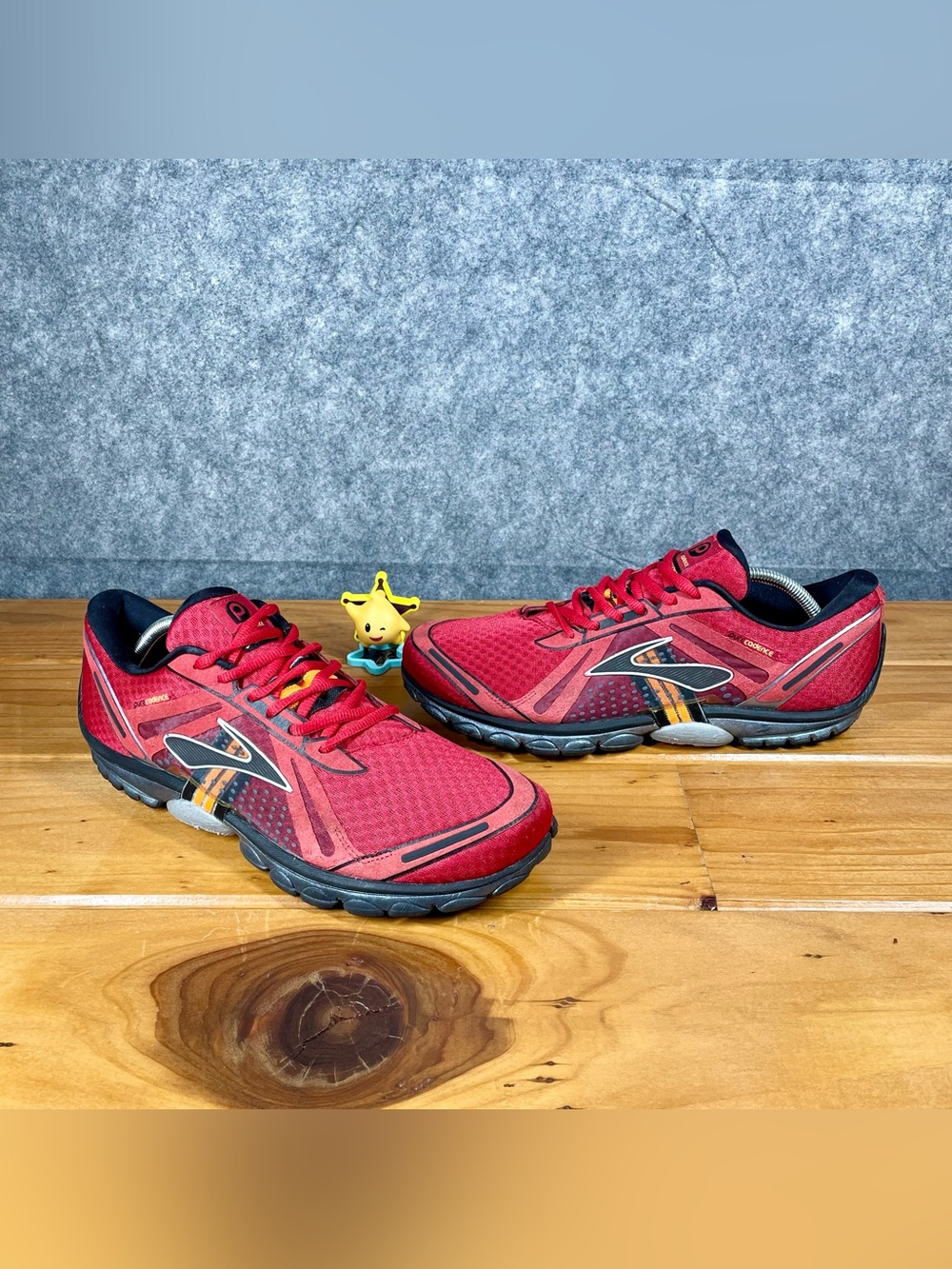 Brooks PureCadence Mens 12 D Red Black Orange Running Shoes Sneakers 1101101D688
